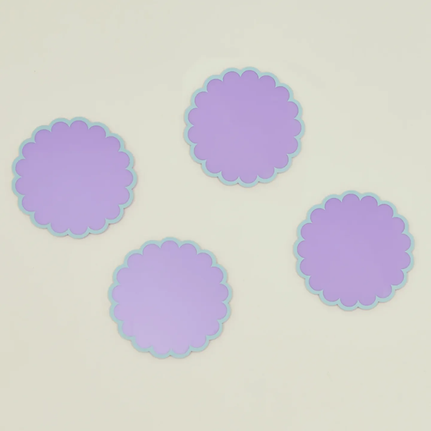 Oh It's Perfect Glassware & Barware^Acrylic Scalloped Coaster, Set of 4