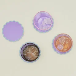 Oh It's Perfect Glassware & Barware^Acrylic Scalloped Coaster, Set of 4