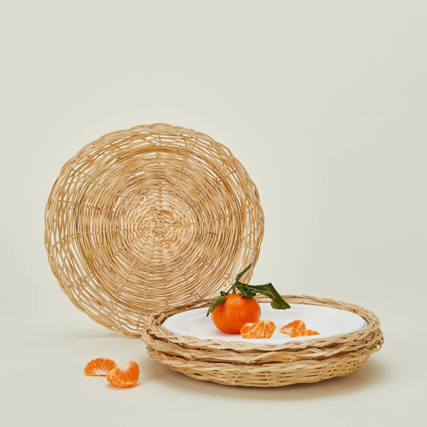Fox Run Brands Table Linens|Garden & Patio^Bamboo Paper Plate Holders, Set of 4