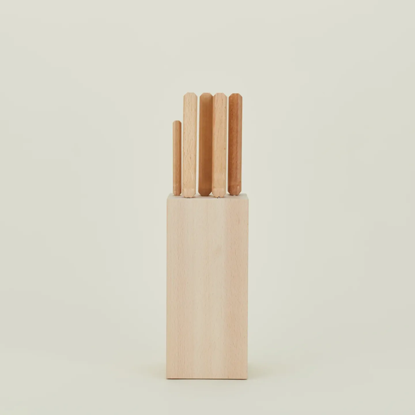 Opinel Cutting Boards & Knives^Beechwood Knives, Set of 5 + Block