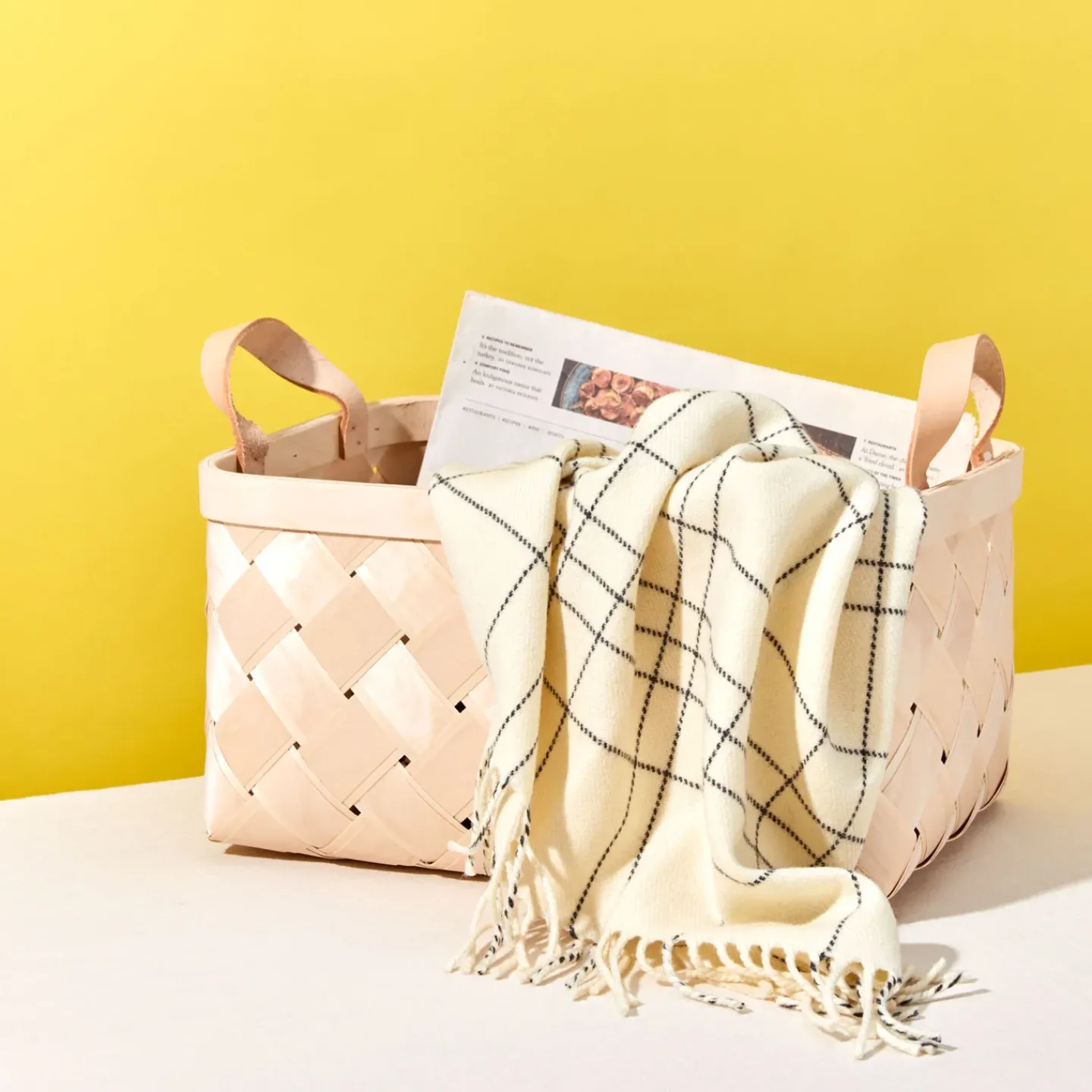 Verso Designs Storage & Organization|Baskets & Storage^Birch + Leather Basket