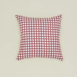 Craft Boat Pillows^Block Printed Grid Pillow Cover