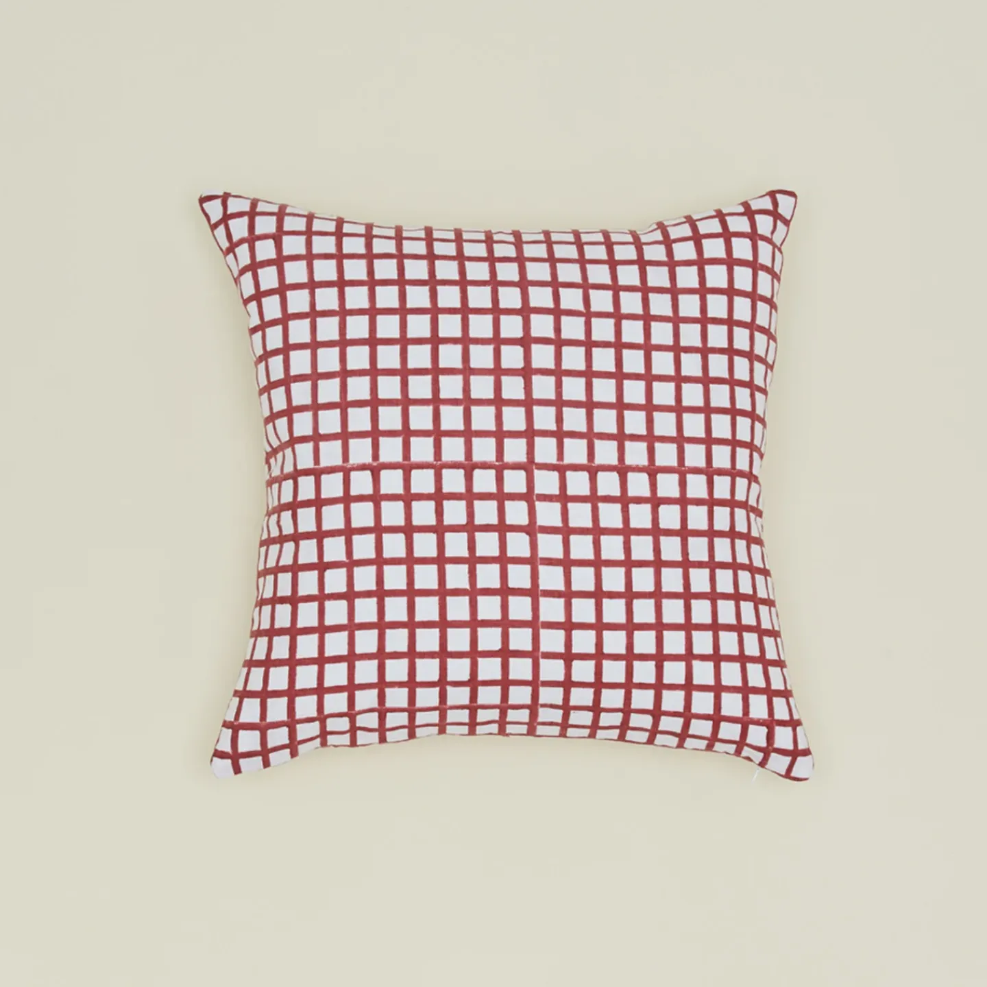 Craft Boat Pillows^Block Printed Grid Pillow Cover