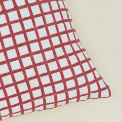 Craft Boat Pillows^Block Printed Grid Pillow Cover