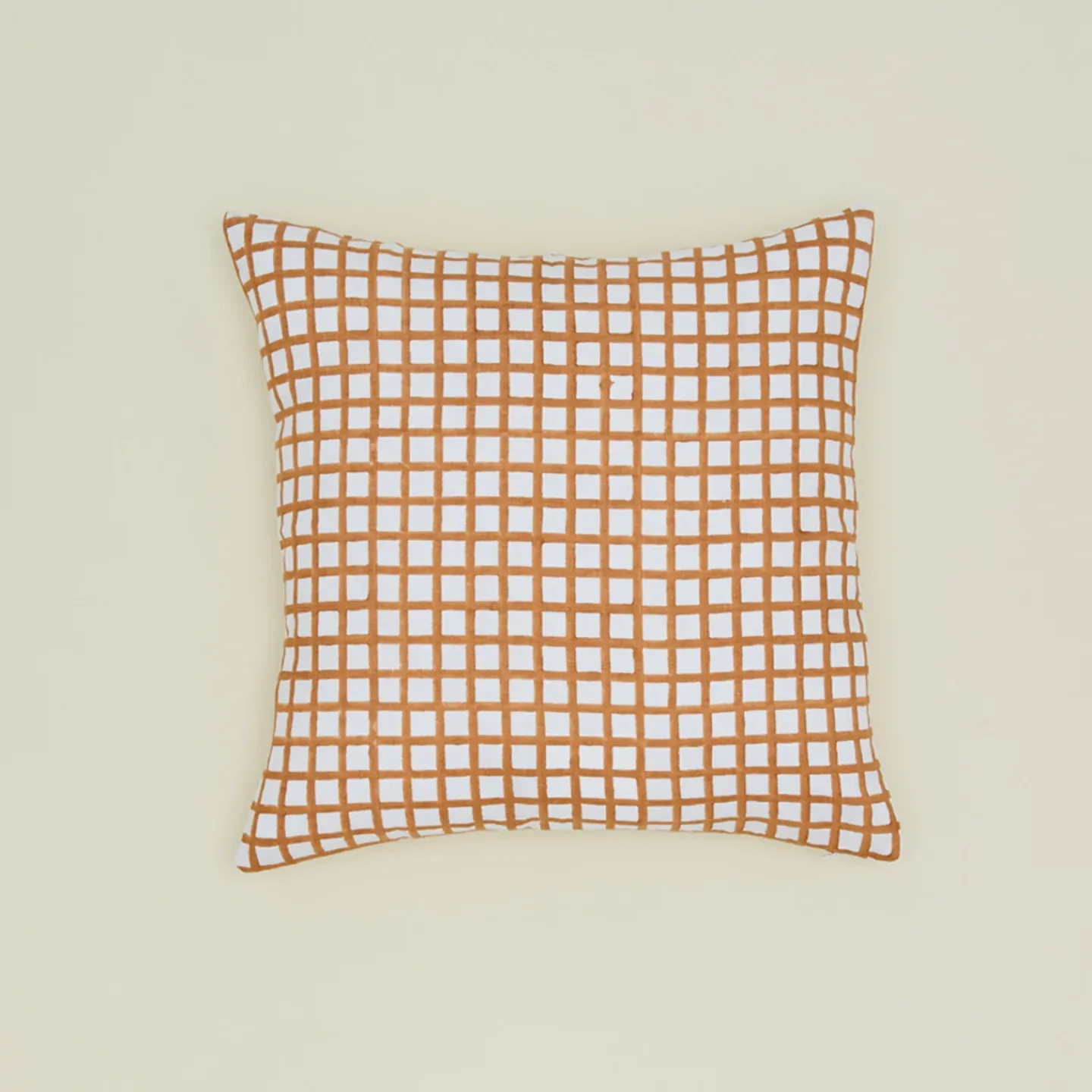 Craft Boat Pillows^Block Printed Grid Pillow Cover