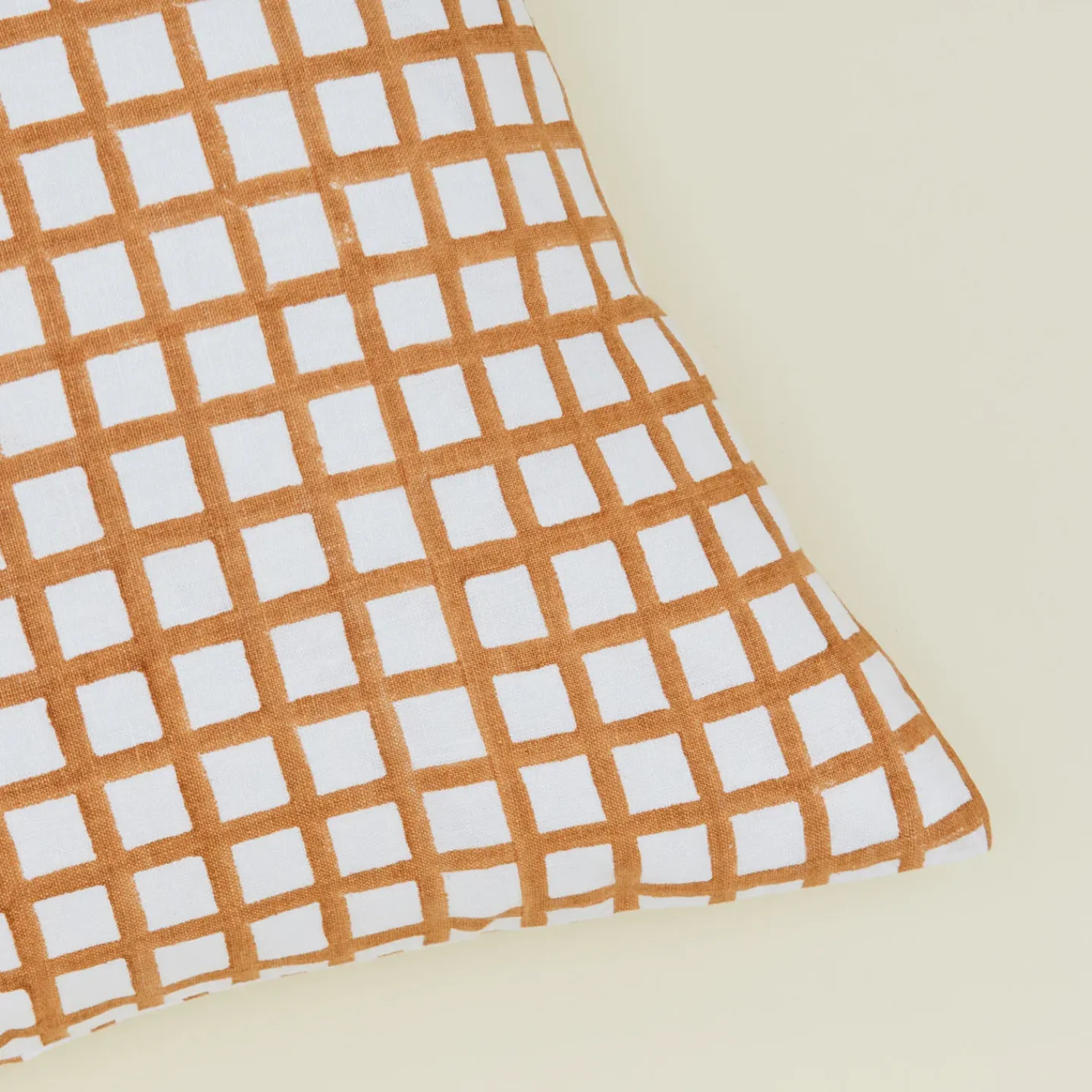 Craft Boat Pillows^Block Printed Grid Pillow Cover