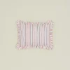 Craft Boat Pillows^Block Printed Striped Ruffled Pillow Cover
