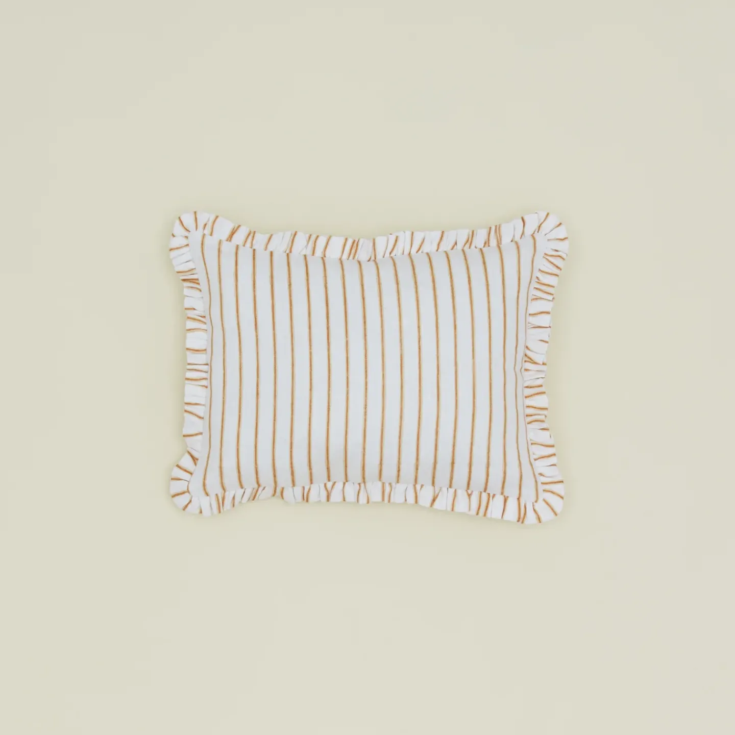 Craft Boat Pillows^Block Printed Striped Ruffled Pillow Cover