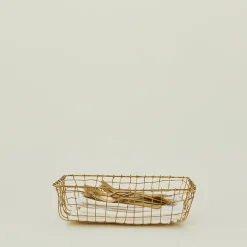 Fog Linen Storage & Organization|Trays & Catch-alls^Brass Basket - Low