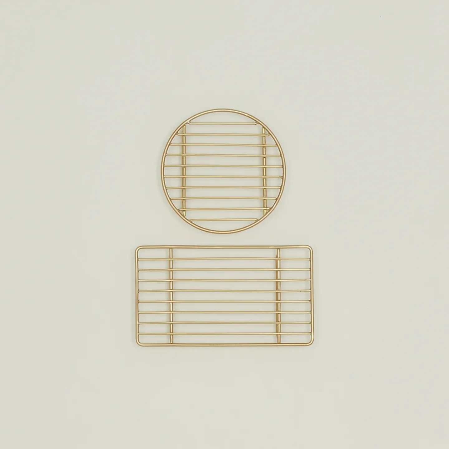 Fog Linen Kitchen Accessories|Baskets & Storage^Brass Wire Rack - Rectangular