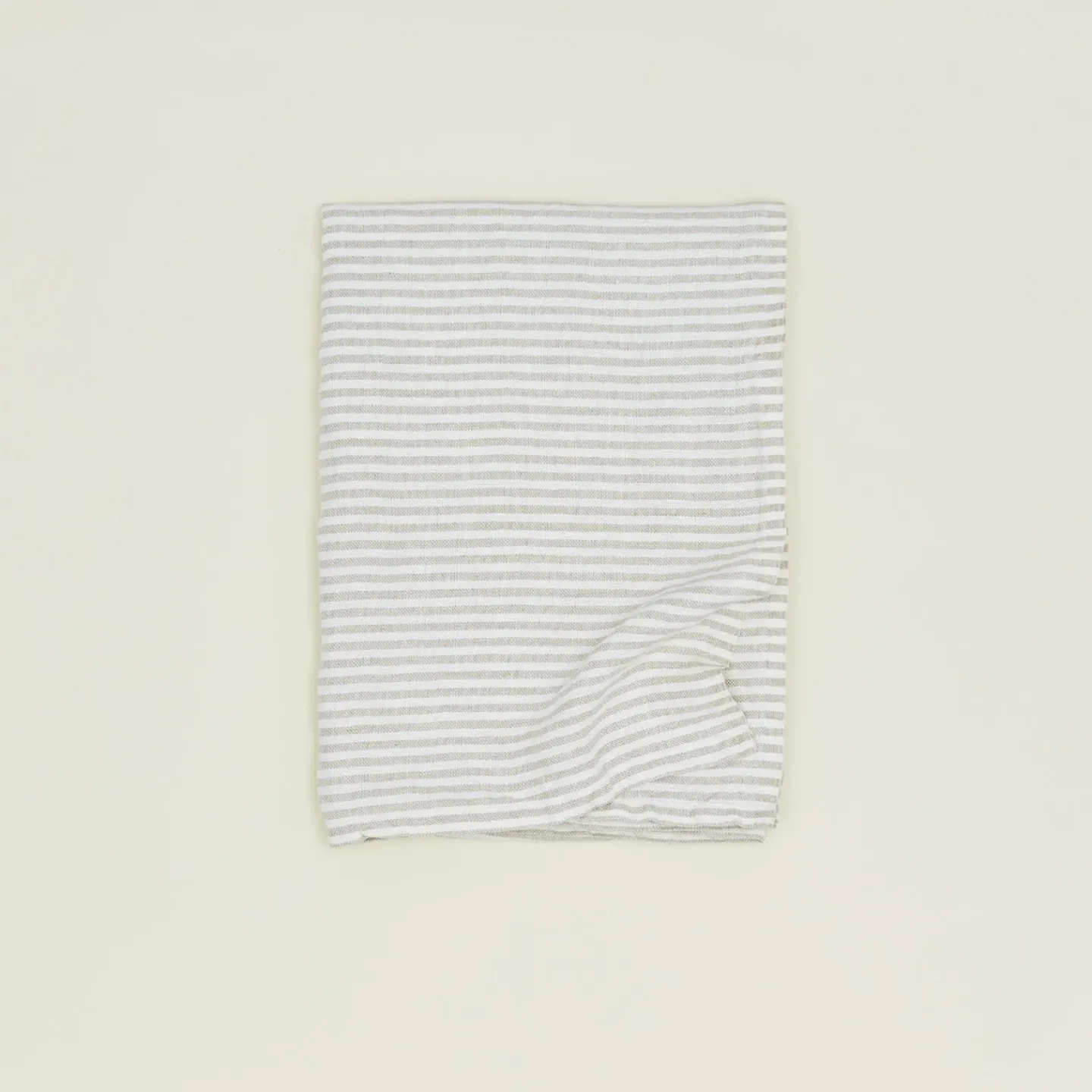 Fog Linen Throws^Chambray Linen Throw Blanket - White Stripe