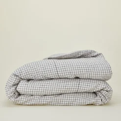 Fog Linen Duvets^Checked Linen Duvet Cover