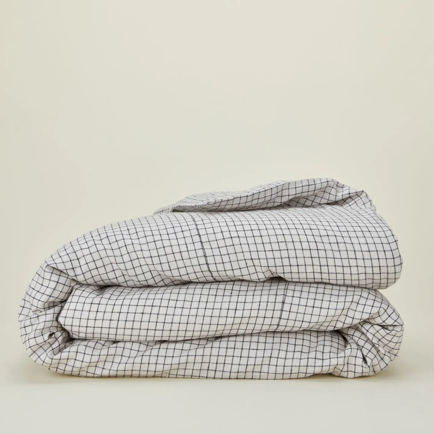 Fog Linen Duvets^Checked Linen Duvet Cover