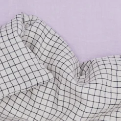 Fog Linen Duvets^Checked Linen Duvet Cover