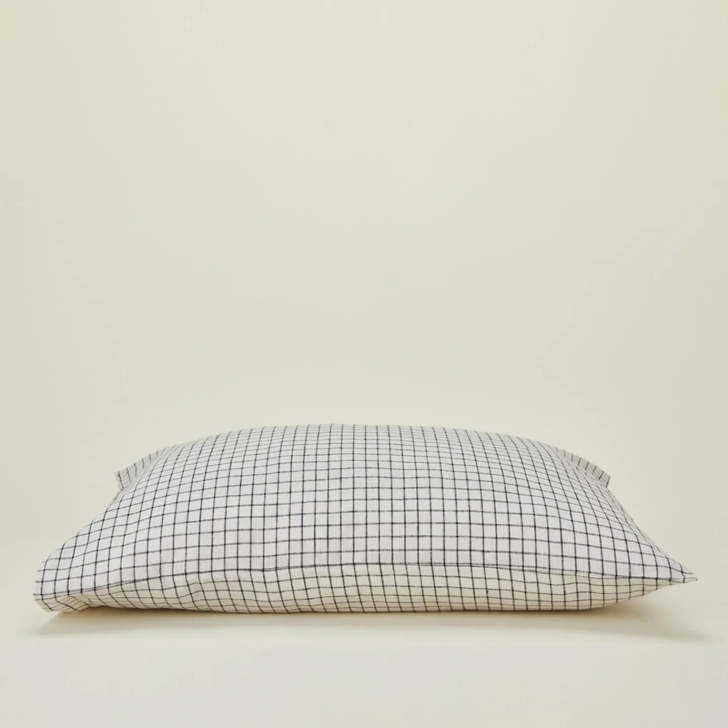 Fog Linen Pillows|Pillows & Shams^Checked Linen Pillowcase