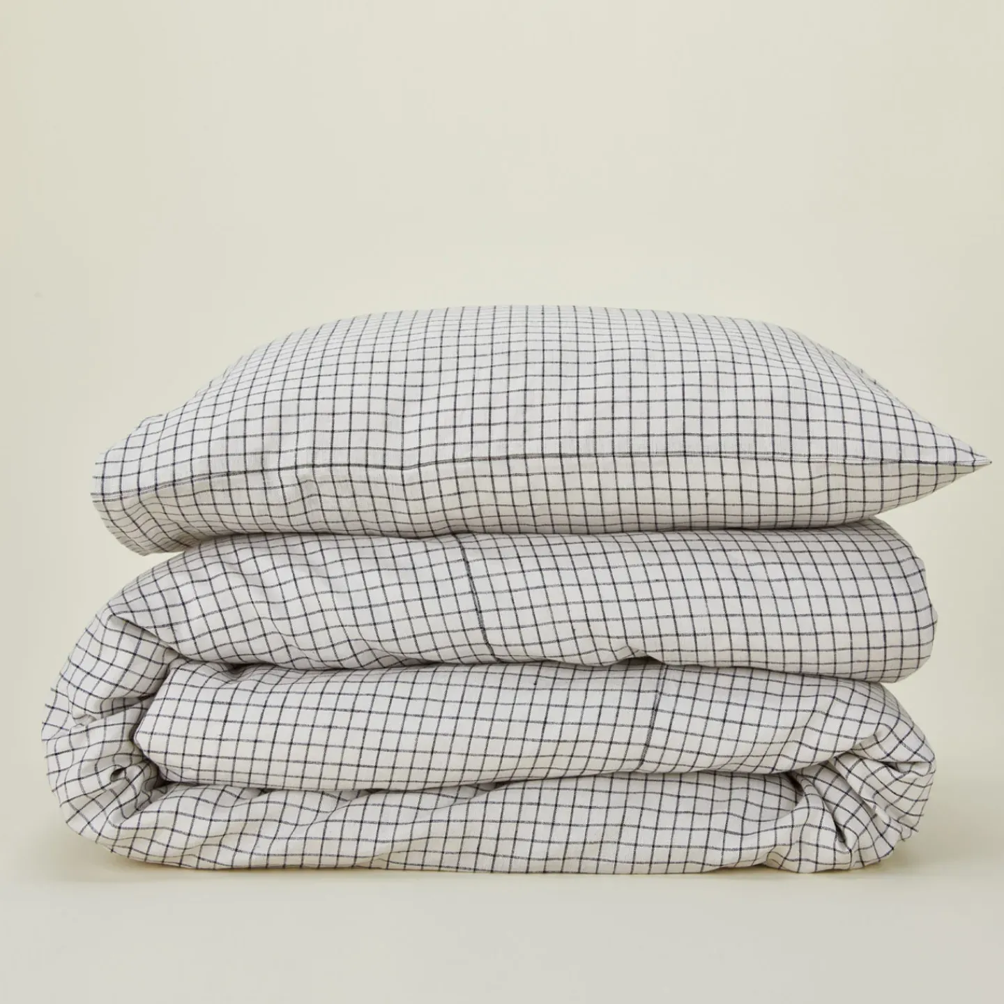 Fog Linen Pillows|Pillows & Shams^Checked Linen Pillowcase