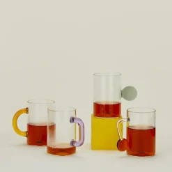 AndJacob Glassware & Barware^Glass Tea Cups, Set of 4