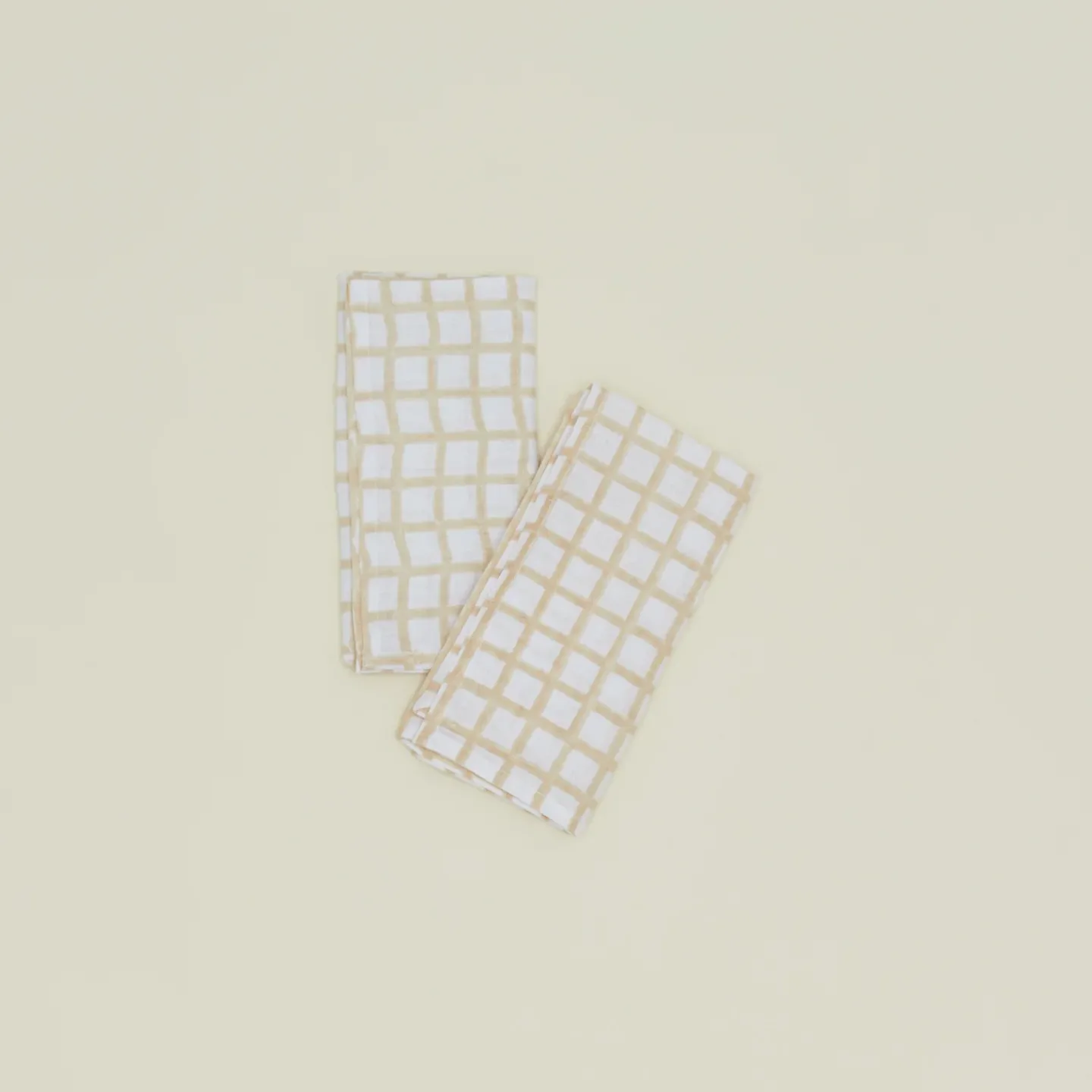 Craft Boat Table Linens^Hand Block Grid Napkin, Set of 2