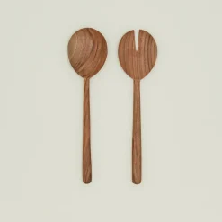 Hawkins New York Kitchen Accessories|Flatware^Hand Carved Walnut Serving Set