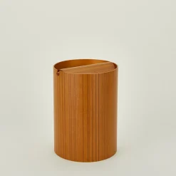 Saikai Toki Bath Accessories|Baskets & Storage^Lidded Wooden Wastebasket