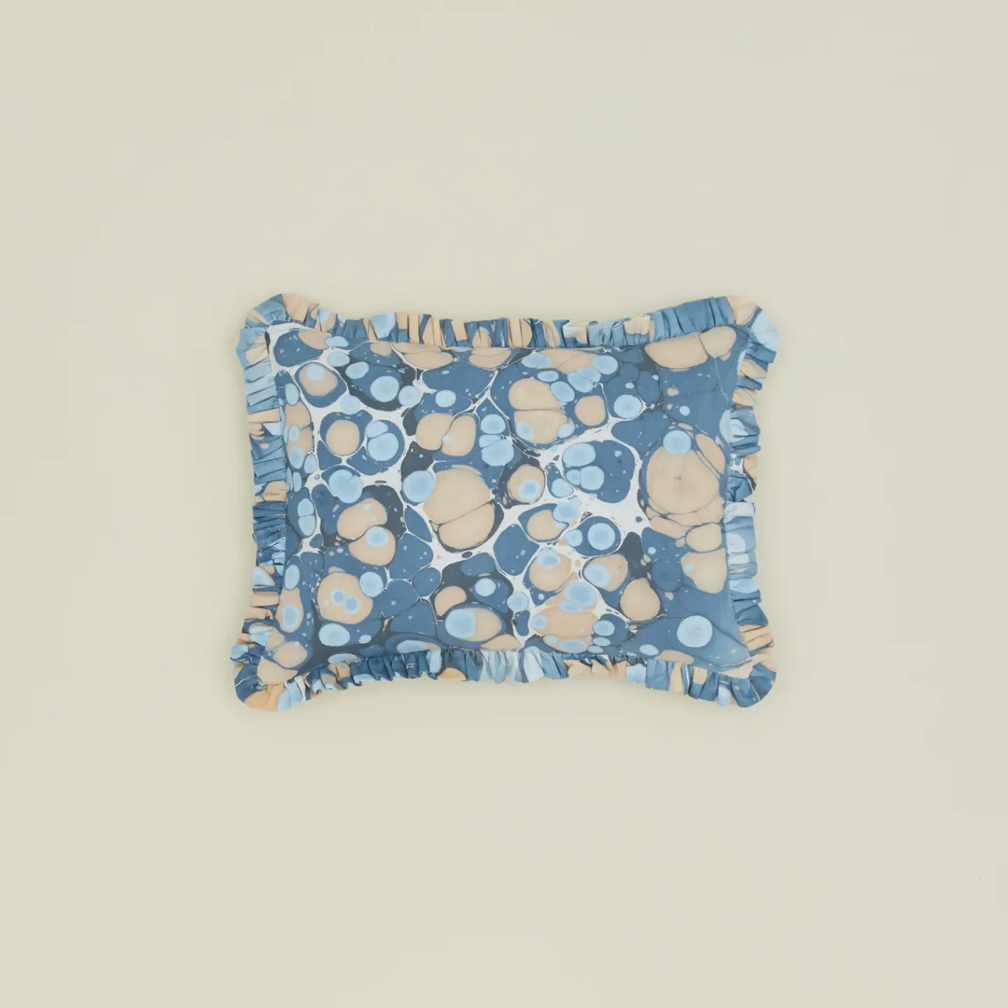 Craft Boat Pillows^Marbled Cotton Ruffled Pillow Cover