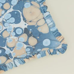 Craft Boat Pillows^Marbled Cotton Ruffled Pillow Cover