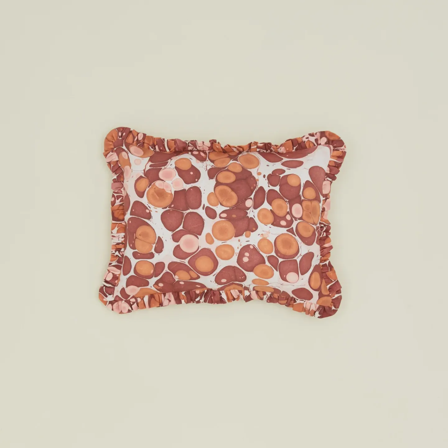 Craft Boat Pillows^Marbled Cotton Ruffled Pillow Cover