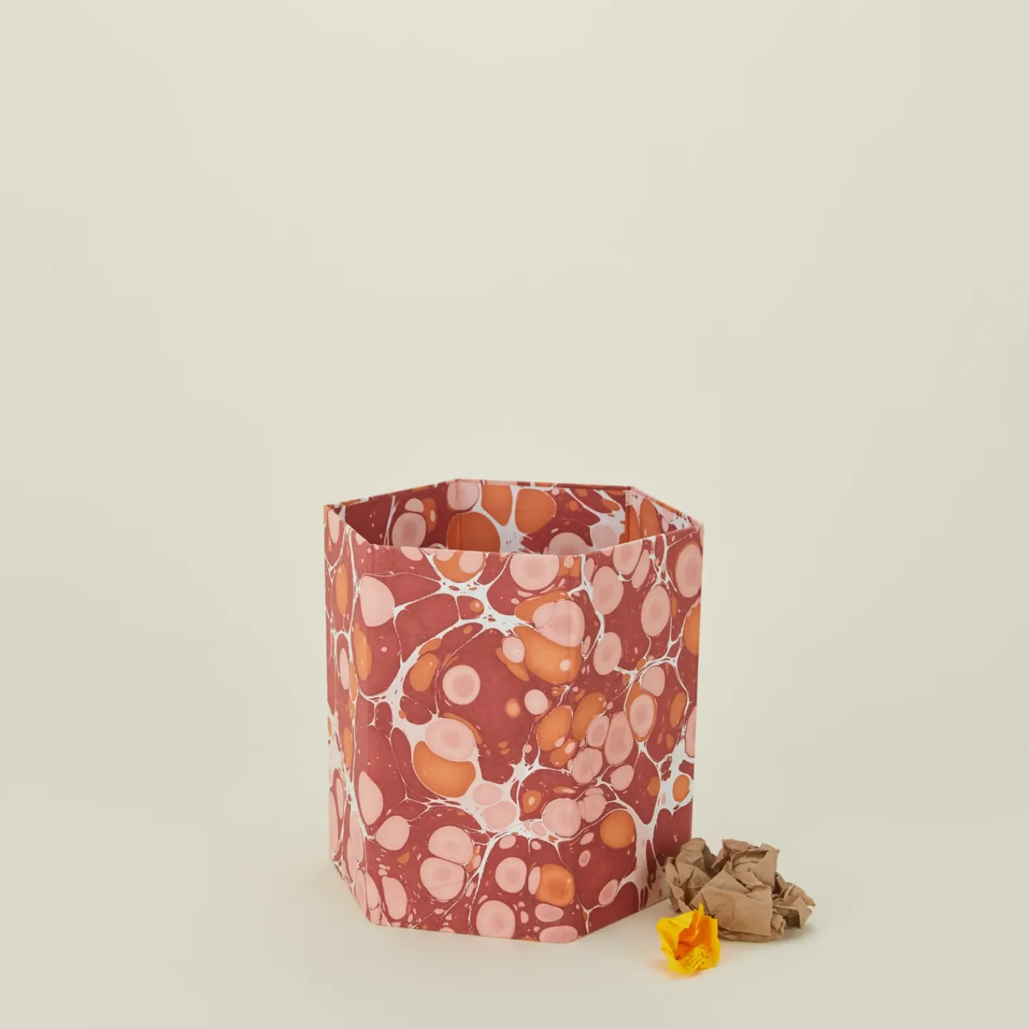 Craft Boat Bath Accessories|Baskets & Storage^Marbleized Hexagon Wastebasket