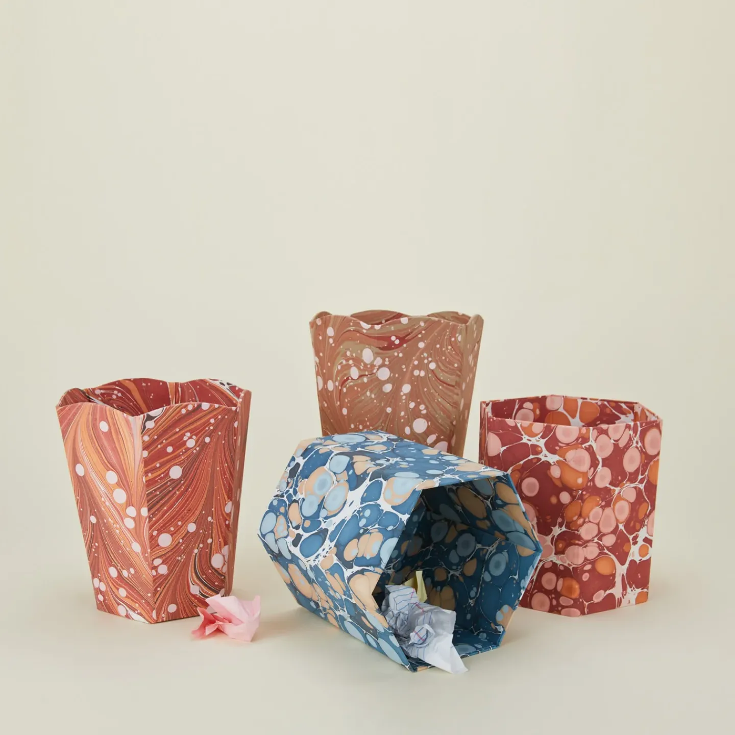 Craft Boat Bath Accessories|Baskets & Storage^Marbleized Hexagon Wastebasket