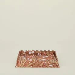 Craft Boat Trays & Catch-alls|Office & Games^Marbleized Scalloped Tray, Set of 2