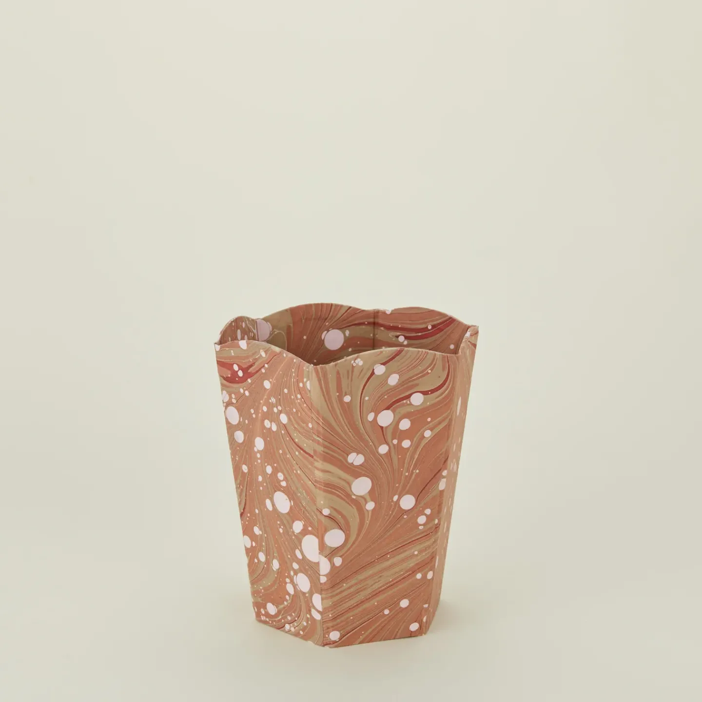 Craft Boat Bath Accessories|Baskets & Storage^Marbleized Scalloped Wastebasket