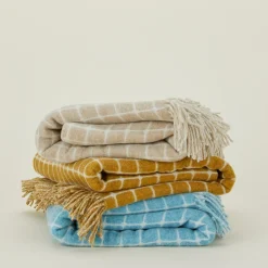 Bronte Moon Throws^Merino Wool Check Throw