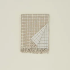 Bronte Moon Throws^Merino Wool Check Throw