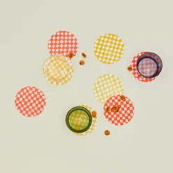 And Here We Are Glassware & Barware^Reusable Paper Coaster, Set of 8 - Checkered