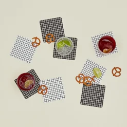 And Here We Are Glassware & Barware^Reusable Paper Coaster, Set of 8 - Gridded