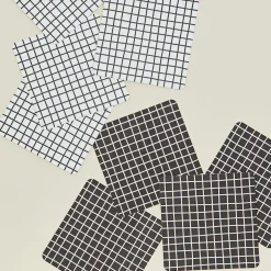 And Here We Are Glassware & Barware^Reusable Paper Coaster, Set of 8 - Gridded