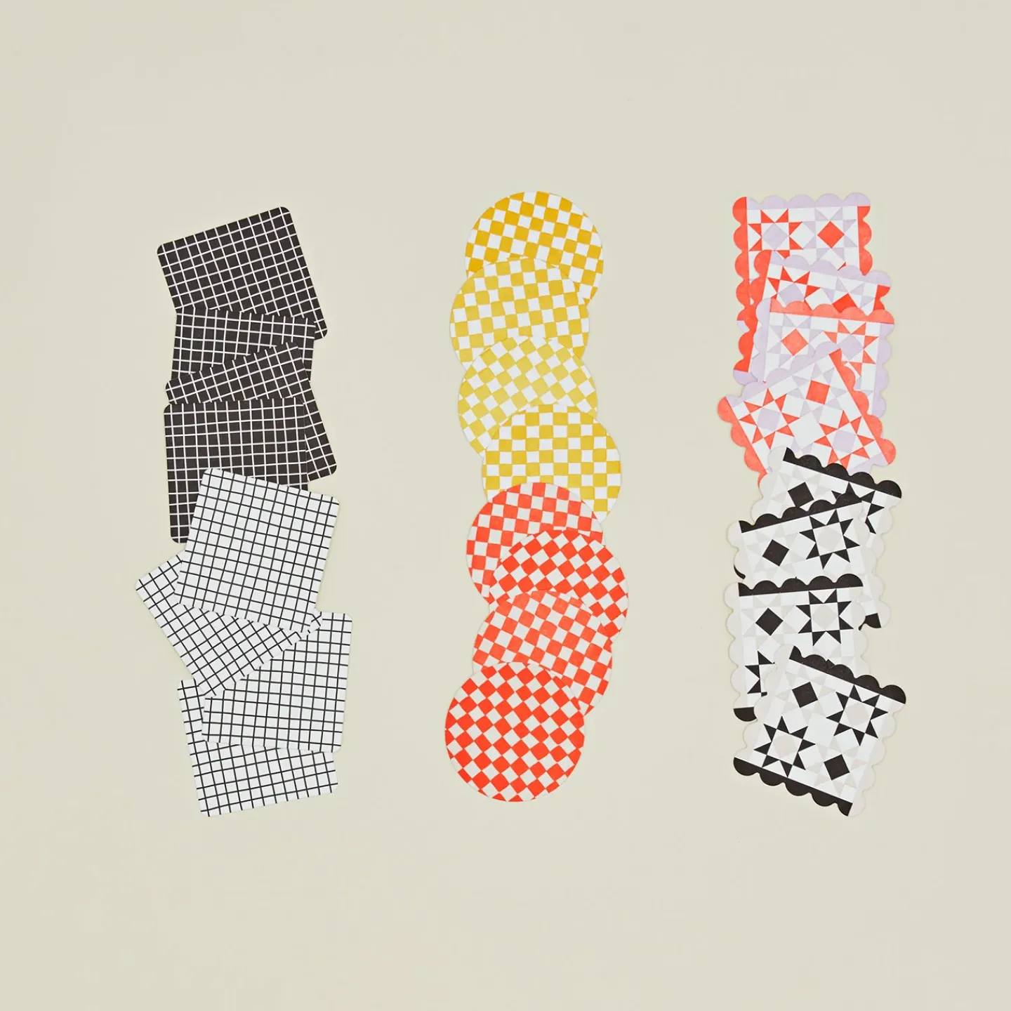 And Here We Are Glassware & Barware^Reusable Paper Coaster, Set of 8 - Gridded