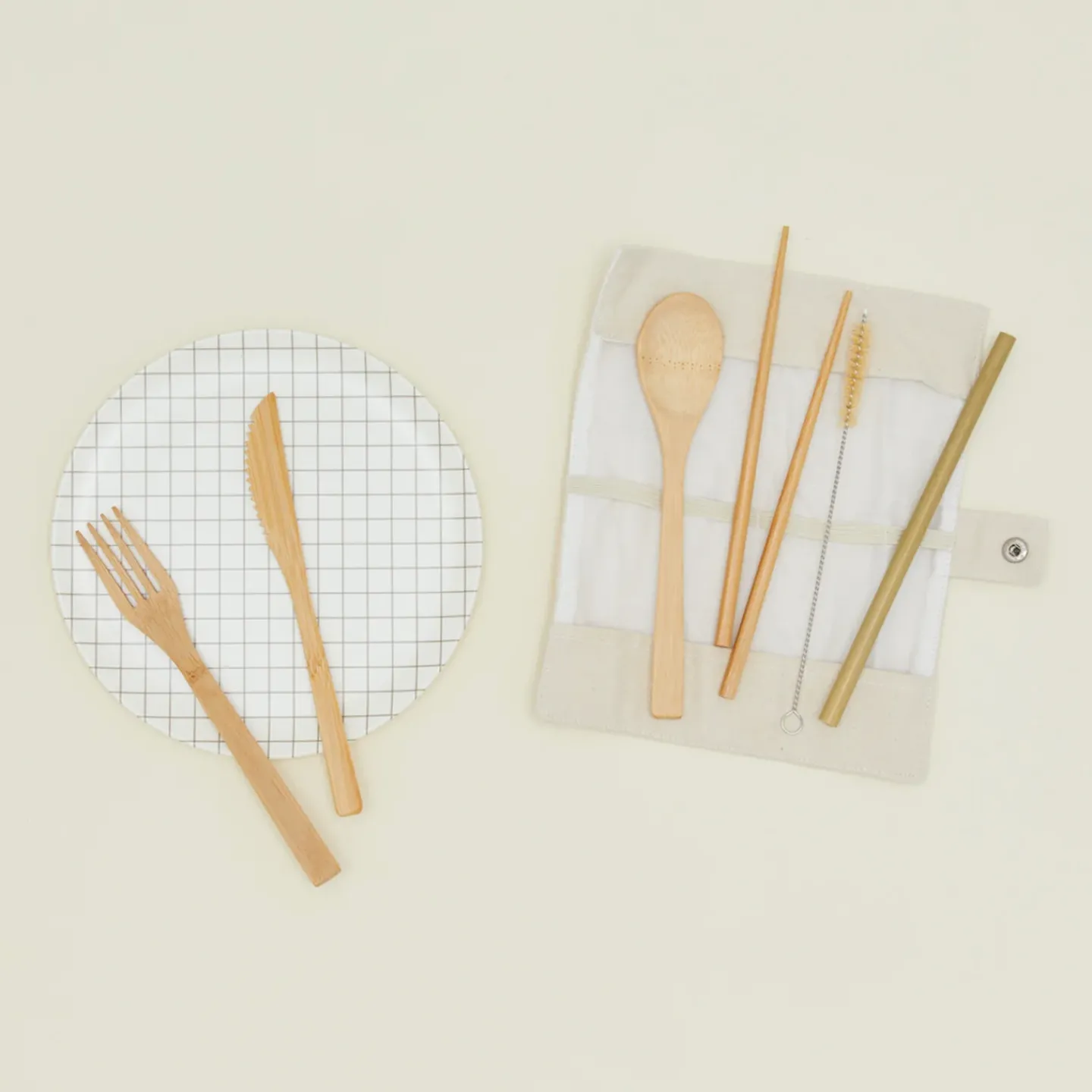 Smile Boutiques Flatware^Reuseable Bamboo Cutlery Set