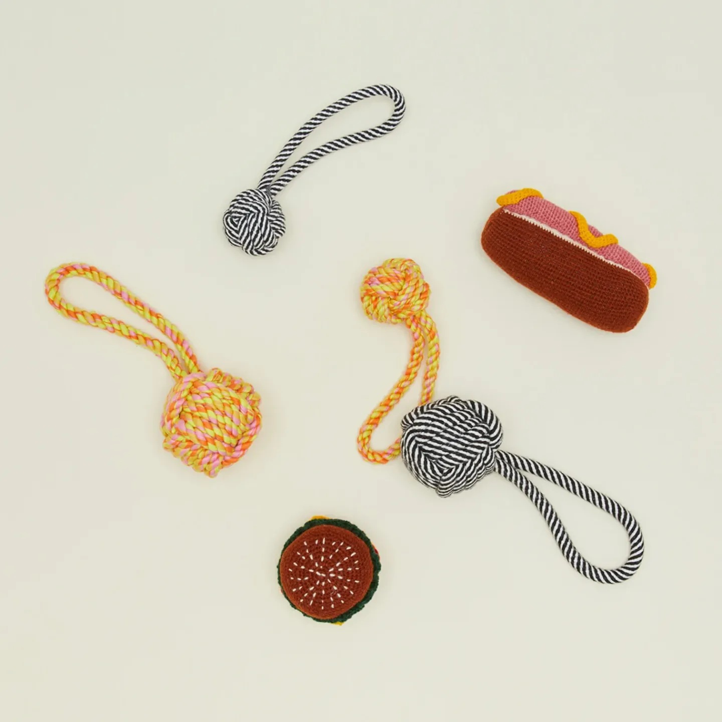 Ware of the Dog Office & Games^Rope Toy - Orange/Pink