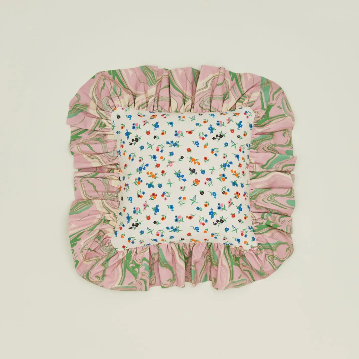 Maison Lisette Pillows^Ruffled Floral Cushion