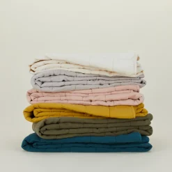 Hawkins New York Throws^Simple Linen Quilted Throw