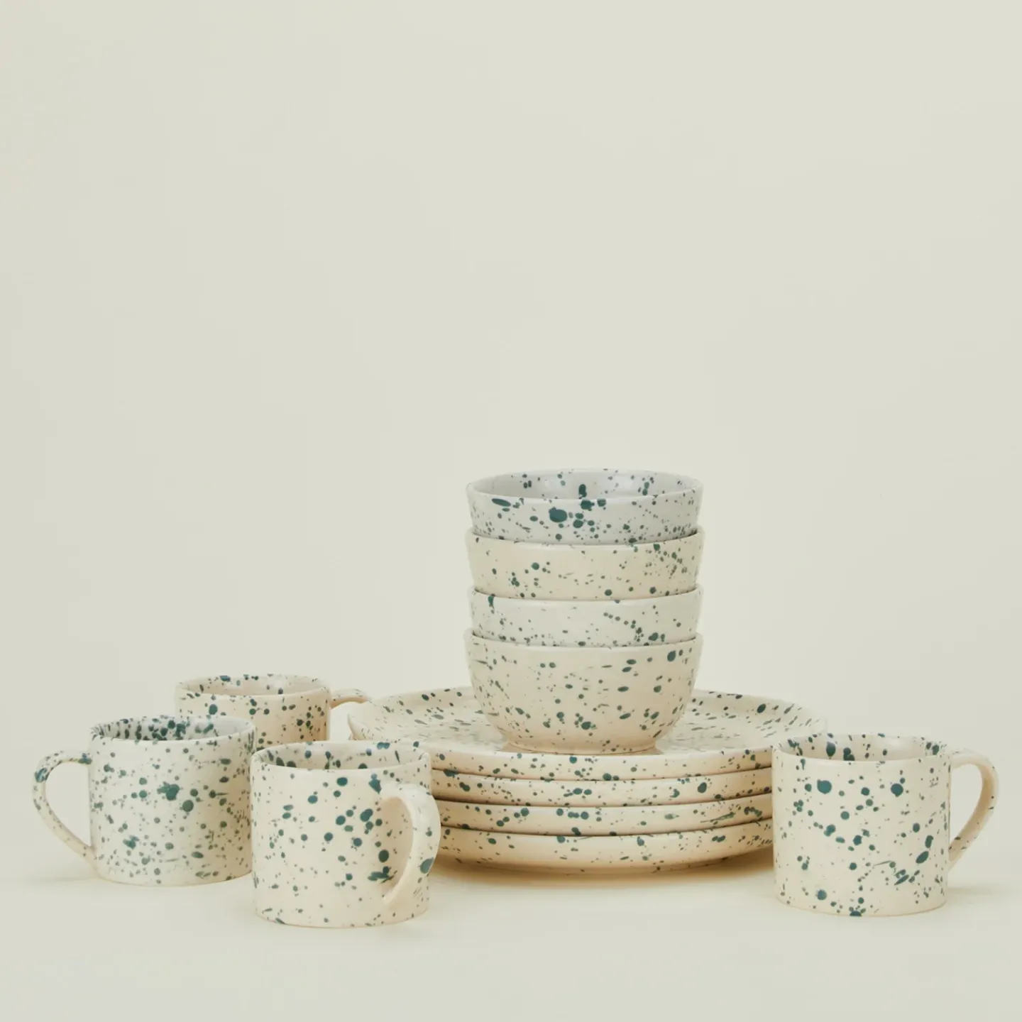 Sir/Madam Dinnerware^Splatterware Plate, Set of 4