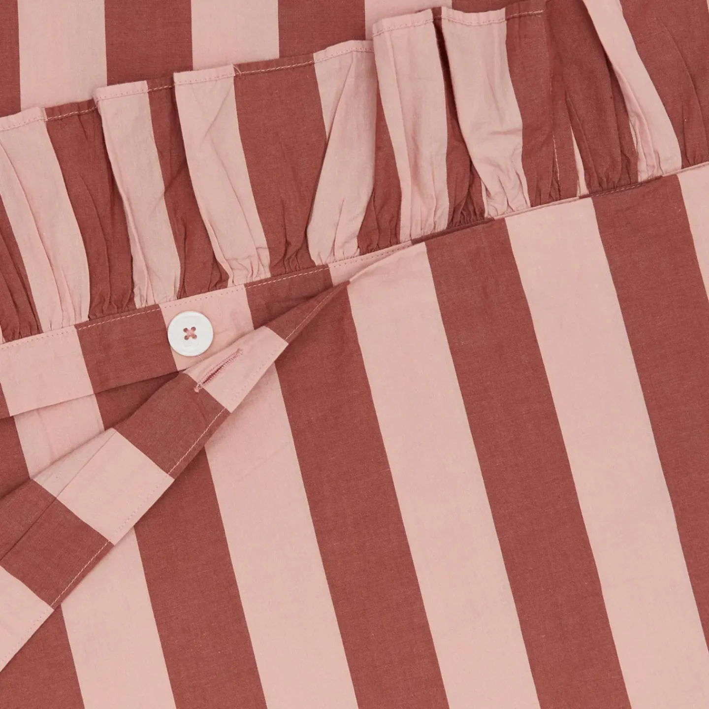 TBCo Duvets^Striped + Ruffled Duvet Cover