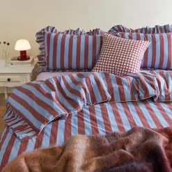 TBCo Duvets^Striped + Ruffled Duvet Cover
