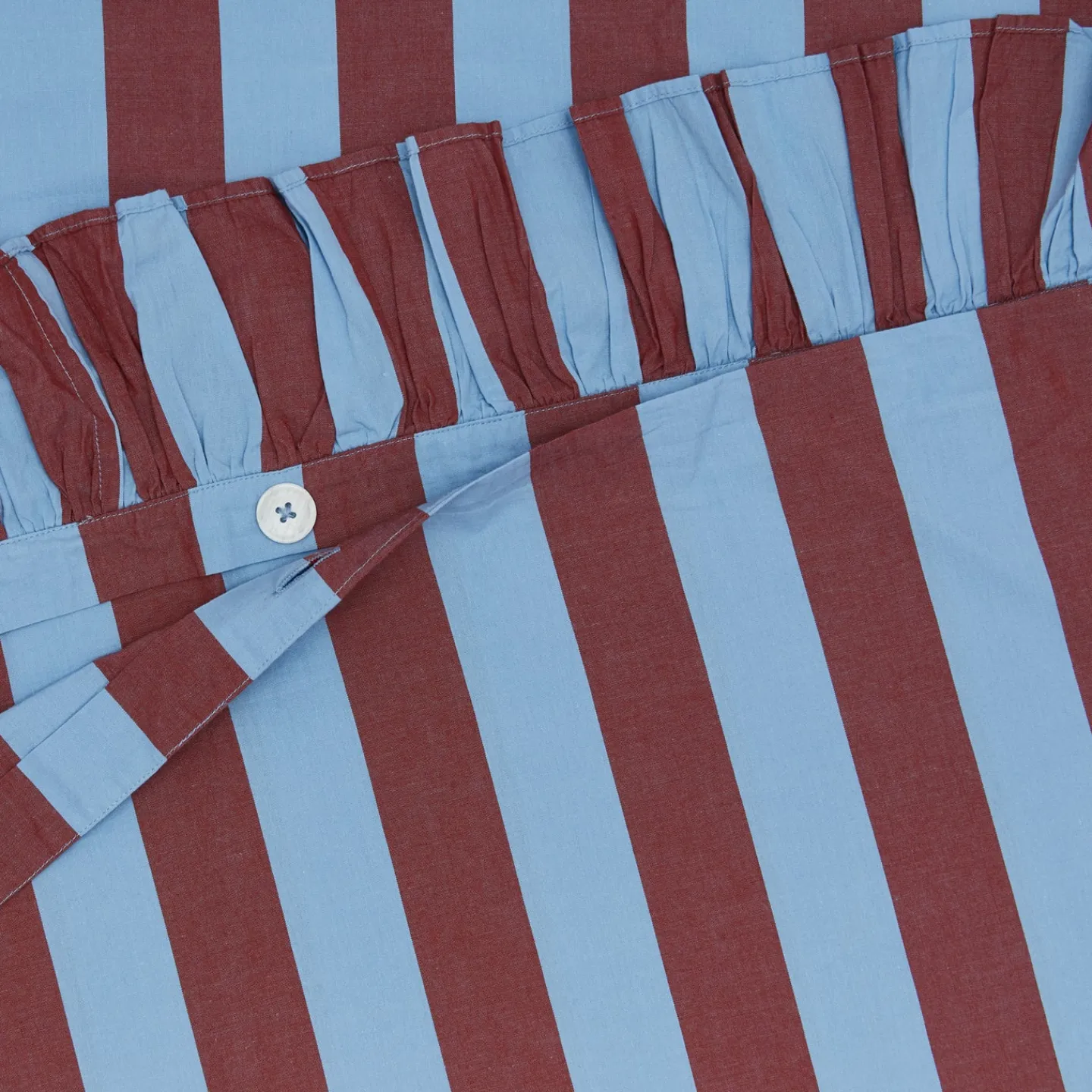 TBCo Duvets^Striped + Ruffled Duvet Cover