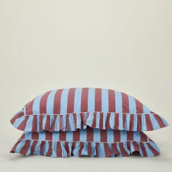 TBCo Pillows|Pillows & Shams^Striped + Ruffled Pillowcases, Set of 2