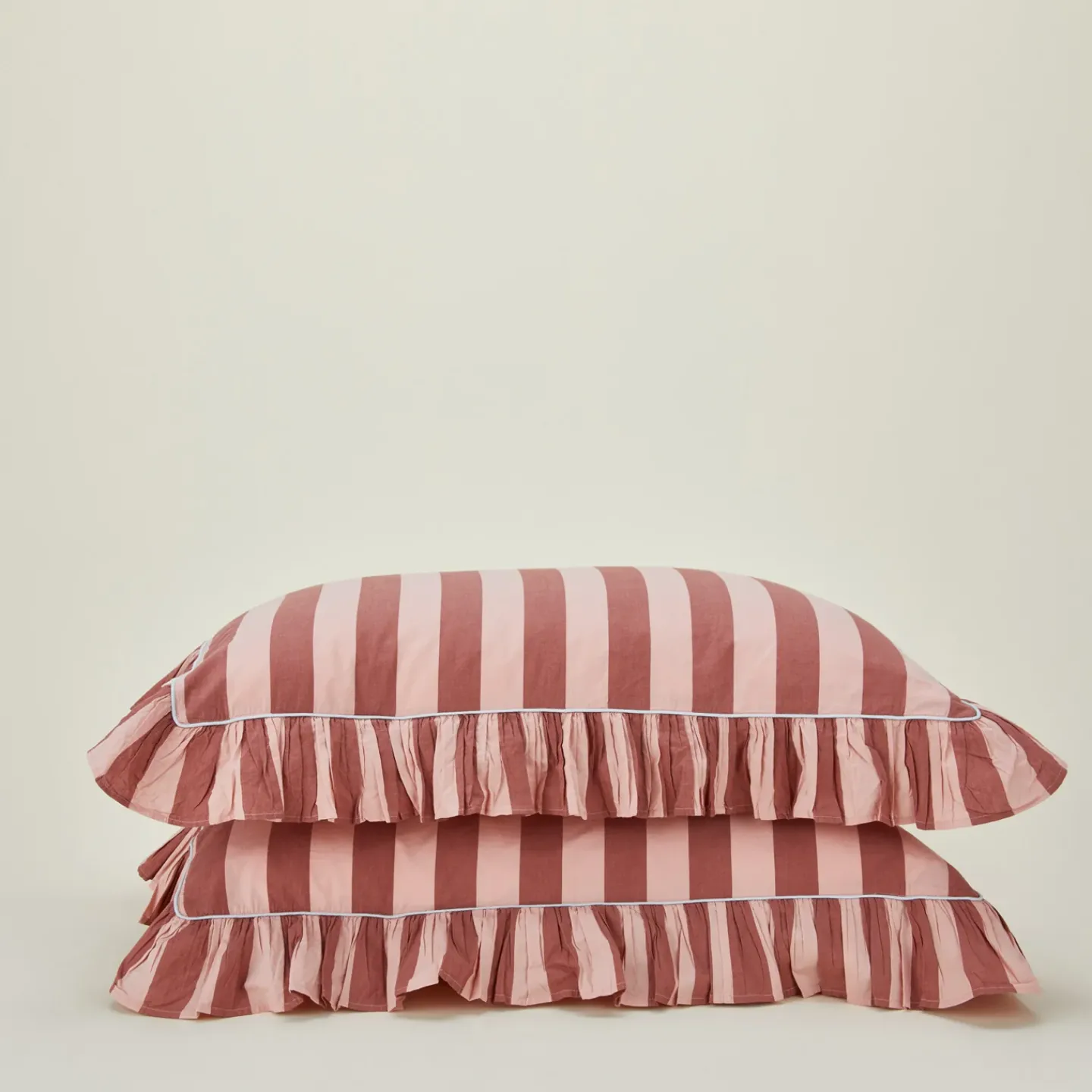 TBCo Pillows|Pillows & Shams^Striped + Ruffled Pillowcases, Set of 2