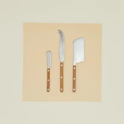 Sabre Flatware^Teak Set of 3 Cheese Knives