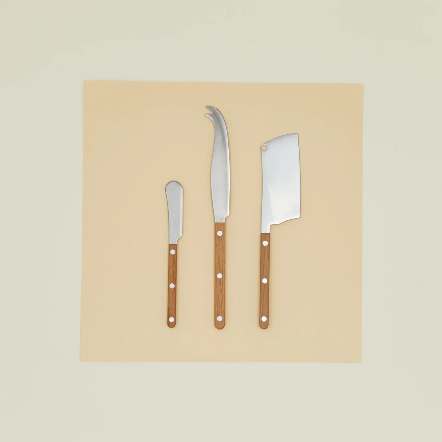 Sabre Flatware^Teak Set of 3 Cheese Knives