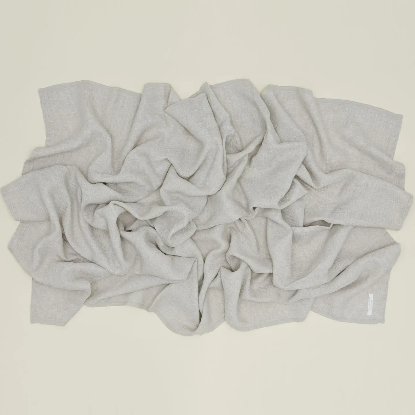 Fog Linen Throws^Washed Linen Waffle Throw Blanket - Natural